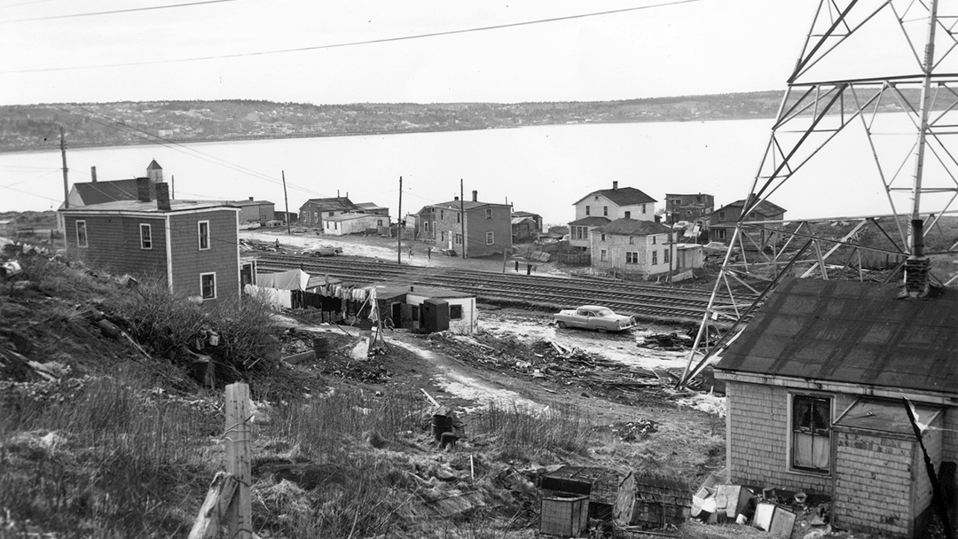 A_view_of_Africville_from_the_(the_upper_railway_line)_(32891833863) A view of Africville from the upper railway line, Halifax Municipal Archives.